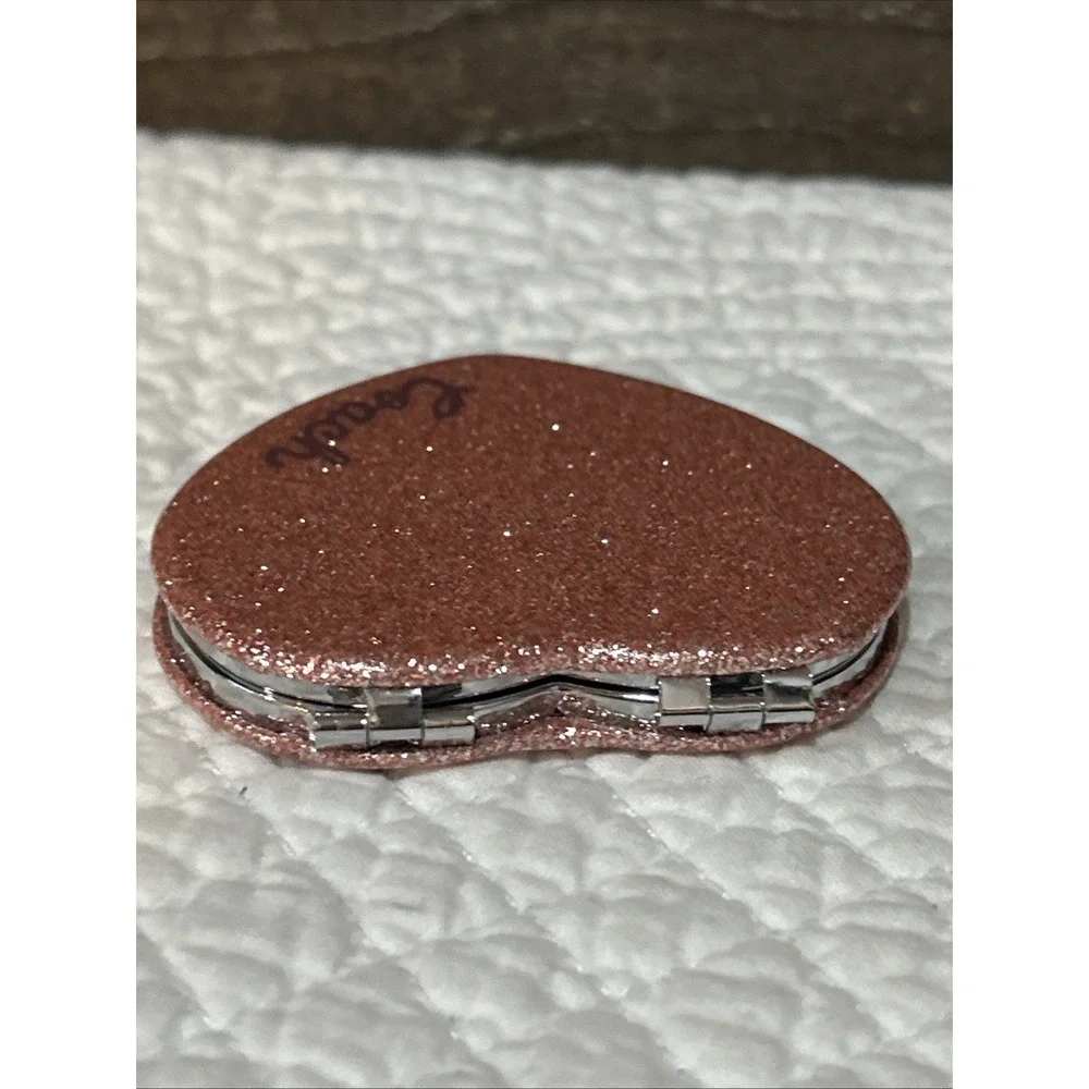 COACH CF153 Glitter Heart Compact Mirror Wine Stocking Stuff